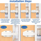 Magnetic Push Latch Heavy Duty Jiayi Push to Open Cabinet Hardware Magnetic Touch Latches for Large Door Push Release Latches Kitchen Drawer Push Catch Press Out Latch (White, 2 Pack)