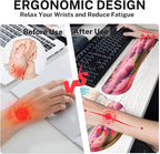 Britimes Dreamy Clouds Pink Plants Keyboard Mouse Pad Set 4in1 Large Mousepad+Keyboard Wrist Rest+Mouse Wrist Rest+Coaster Set with Ergonomic Design for Home Office Computer 35.4x15.7 inches