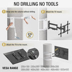 CondoMounts CLMTVA1064 Full-Motion Pillar Mount – Strap-on, No Drilling Required, Fits 37"- 80" TV, 110lbs Capacity