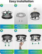 Outdoor Ceiling Light with Motion Sensor 9.3in - Porch Lights Outdoor, E26 Base, Flush Mount, 360° Detection, 3 Modes (Auto/Dusk to Dawn/Always-on), Farmhouse Ceiling Light for Porch, Entryway