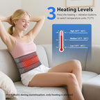 Lower Back Massager with Heat, Heating Pad for Back, Stomach Heating Pad, Waist Belt Wrap with Heat Vibration 3 Levels Adjustable, Touchscreen Control, Adjustable Size, Gifts for Dad Mom (Grey)