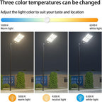 Ofuray Of-6200W Solar Street Lights Outdoor, 620000LM Solar Security Flood Light Parking Lot Lights Dusk to Dawn, 6500k Waterproof Led with Remote Control Motion for Street,Court,Barn