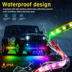 Goodream Car Underglow Kit, 12V 6 pcs RGB Led Lights Strip Neon Ambient Sets with Turn Signal for Cars, SUV, Truck Exterior Chassis Colorful Glow Accessories Controlled by APP, Sync to Music