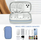 FYY Travel Cable Organizer Pouch Electronic Accessories Carry Case Portable Waterproof Double Layers All-in-One Storage Bag for Cord, Charger, Phone, Pattern Blue