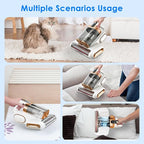 lafengyan Cordless Mattress Vacuum Cleaner with 16KPA Suction, Vibrating Roller Brushes, Dual Filtration & Long-Lasting Battery for Beds and Upholstery