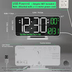 KOSUMOSU Digital Clock for Bedroom, 6.7" Desk Clock LED with Day of Week, Auto Dimming,Indoor Temperature, Clocks for Living Room, Alarm Clocks for Bedrooms