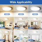 YELIOLED 12 Inch Slim Dimmable LED Flush Mount Ceiling Light Fixtures, 24W 2640LM 3000K/4000K/5000K, House Upgrade Led Lights for Bedroom Hallway Laundry Room Rental Units, 240W Equiv., White