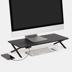 Anji Mountain Monitor Stand - Desktop Organizer & Laptop Riser, Ergonomic Monitor Riser, Space-Saving Monitor Stand for Desk, Durable Construction, Easy Assembly, Ideal for Home & Office,Black
