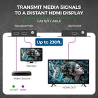 OREI 4K HDMI Extender Balun UltraHD 4K @ 60Hz 4:4:4 Over Single CAT6/7 Cable with HDR & IR Control-Ethernet Up to 165 ft- Power Over Cable (UHD-IPC165-K)