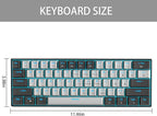Camiysn 60% Mechanical Gaming Keyboard,Mixed Color Keycaps Gaming Keyboard with Clicky Blue Switches, Detachable Type-C Cable Mini Keyboard with Blue LED Light for/PC/Laptop