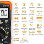 Digital Multimeter TRMS 6000 Count, BTMETER BT-770M Auto/Manual Ranging DMM Electrical Meter Tester for AC/DC Amp, AC/DC Volt, Ohm Capacitance Frequency Continuity Temperature NCV, Auto Backlight