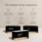 Loftie Alarm Clock with Sound Machine – Smart Alarm Clock with Light, White Noise, Bluetooth Speaker, Night Light Sound Machine, 100+ Sounds, Blackout Mode, No WiFi Mode, Optional Subscription - White