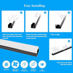 Besseto 10 Pack 1M/3.3Ft LED Aluminum Channel for Wall Panel,Wood Slat Wall Panel LED Strip Light Aluminum Channel Profile for Living Room Bedroom Bathroom Stairs (Silver-10Pack 3.3Ft)