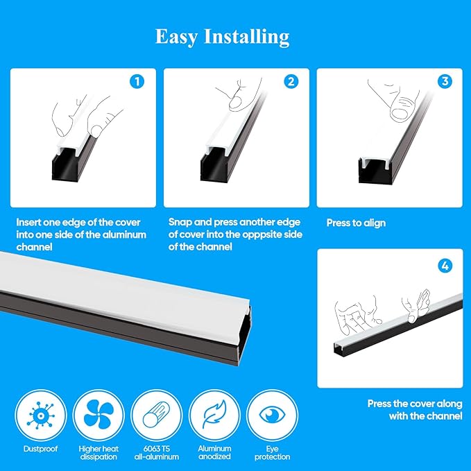 Besseto 10 Pack LED Aluminum Channel for Wood Slat Wall Panel,Wall Panel LED Strip Light Aluminum Channel Profile for Living Room Bedroom Bathroom Stairs (Silver-10Pack 6.6Ft)