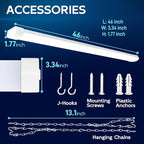 hykolity 4FT 120W LED Shop Light Linkable, 13000lm(400w Equivalent), 5000K Utility Shop Lights for Garages, Workshops, Basements, Hanging or FlushMount, with Power Cord and Pull Chain, ETL