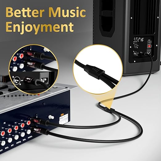 Kxable RCA Y-Adapter Splitter Cable 15 Feet, 1 RCA Male to 2 RCA Male Stereo Audio Subwoofer Cable, Bi-Directional, for Home Theater, Hi-Fi System, Amplifier, Speaker, 24K Gold Plated, OD:5.0MM