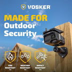 Vosker VKX Construction Pack Solar 4G LTE Security Camera, Wireless Outdoor Surveillance for Remote Construction Sites - No Wi-Fi Needed, SIM Card Included Night Vision, IP65 Weather-Resistant