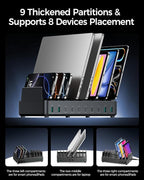 400W Charging Station for Multiple Devices, 10 Port Double PD 100W USB C Charging Station with 6 Cables, Multi-Device Organizer Fast Charging Dock for MacBook, iPad, iPhone, Cell Phone, Tablet