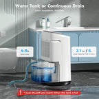 WHOY Dehumidifier for Basement 6,000 Sq Ft, 120 Pints Max. Smart Compressor,Intelligent Humidistat, Smart App-Controlled with Darin Hose And App Control for Basement, Bathroom,Living room,Bedroom,Home