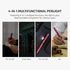 OLIGHT O'Pen 3 EDC Pen Light,120 Lumens with Green Beam, Red and White, USB-C Rechargeable LED Flashlight for Office, Writing, Presentation, Outdoor Uses, Professional Business Gift(Wine Red)