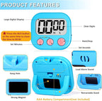 ZILLEEN Classroom Timer for Kids Teachers 2 Pack Digital Timers, Blue & Pink