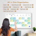 32" Digital Calendar Chore-Chart for-Wall-Planner - Interactive Touchscreen Display Electronic Calendar Picture Frame, Star Reward, Sync Google iCloud Outlook Calendar, Gifts for Mom, Wall Mount White