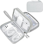 FYY Electronic Organizer, Large Travel Cable Organizer Bag Pouch Electronic Accessories Carry Case Portable Waterproof Double Layers All-in-One Storage Bag for Cable, Cord, Charger, Phone, Grey