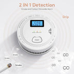 6 Packs, 2 in 1,Smoke Carbon Monoxide Detector,Carbon Monoxide Detectors/Smoke Alarm,85 dB Alarm,Large Screen Readout,Test Button,Battery Operated, Work State LED Flash,Easy Install