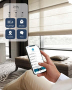 Graywind Smart Roman Shades 20% Blackout Compatible with Alexa Google Rechargeable Motorized Window Blinds Remote Control View Visible Plain Fold, Custom Size (Semi-Sheer Ecru)