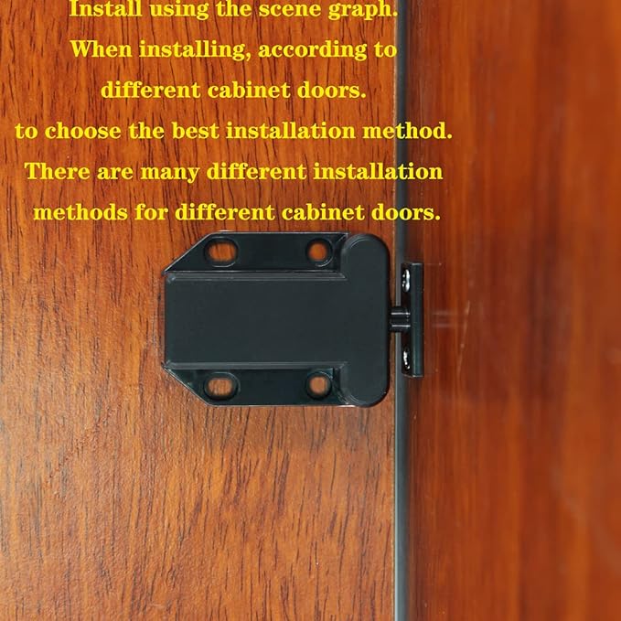 Cabinet latches,Push Latch, Rebound self-Locking Device, with Automatic pop-up Function Cabinet Lock, Prevent The Door from Sliding, Convenient and Practical, Easy to Install. (2 Pack)