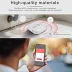 100dB Smart Water Sensor Alarm Water Leak Detector, with App Remote Monitor and Detection Lines, Wireless Tank Level Monitor for Basement,Kitchen,Bathroom (1pack)