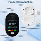 Carbon Monoxide Detector Plug in Wall, 3-in-1 CO Detector with Temperature Humidity Sensor, Portable Carbon Monoxide Detectors Easy to Read & Install, for Home/Office/Hotel/Travel/RV