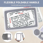 Magnifying Glass with Light, 5X 10X 45X Rechargeable Magnifier with 20 LED, 3 Light Modes Folding Lighted Magnifying Glass Handheld for Seniors Low Vision Reading (Gray & White)