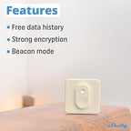 Shelly Bluetooth Smart Temperature & Humidity Sensor with Remote App Control & Monitoring, Home Assistant, Alexa, Google Home, Smart Scenes, IP54, Notification Alerts, Blu H&T Ivory