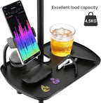 Microphone Stand Tray with Mic Phone Holder, 12.2" x 7.91" Large Shelf Adjustable Clamp On Rack Tray for Stage Music Stand Live Streaming Broadcast Audio Recording