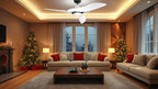 AEROFANTURE 54 Inch White Ceiling Fan, Quiet DC Motor with Remote, 6 Speeds and Reversible Airflow, Modern Indoor Fan for Bedroom or Living Room
