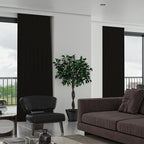 SmartWings Automatic Curtain Opener with Drapery, Motorized Vertical Blinds with Remote, Electric Closet Doors Sliding Panels Compatible with Alexa Google Homekit, 90% Blackout Sesame Black