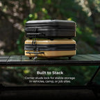 ELECOM NESTOUT Gear Storage Case, Lightweight Hard Shell, Water-Resistant, Stackable Organizer with Padded Dividers, Impact Resistant, Fits Travel Outdoor Batteries Tech Accessories