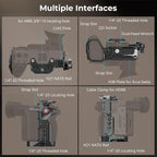 SMALLRIG Cage Kit for Sony FX2, with V-Mount Plate, Top Handle, HDMI Clamp, and Wrist Strap, Built-in Multiple Expansion Interfaces, Advanced Rig for Sony FX2-5590