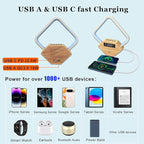 Wood Sunrise Alarm Clock with White Noise Machine 3 Color Night Light 15 Soothing Sounds Sleep Aid 30/60/90min Timer 10 Alarm Ringtones USB C PD Phone Charger Anniversary Birthday Gifts for Women Men