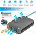 SOKOO 230-Watt Step Down 100-220V to 110V Voltage Converter, International Power Converter/Travel Adapter- Use for EU/UK/AU/US/India More Than 150 Countries, USB Quick Charger 3.0 Grey