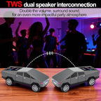 Futuristic Pickup Truck Bluetooth Speaker with LED Display Screen – Practical Gift Choice for Car Model Fans & Audio Users, TWS Stereo, FM Radio, USB/TF Playback, Front LED Headlights, Mic(Gray)