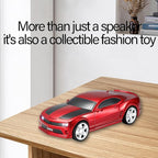 WSTER Sports Car Model Bluetooth Speaker with Stereo Sound, TWS Pairing, LED Party Lights, USB/TF Playback, Movable Wheels, Unique Retro Car Gifts (RED)