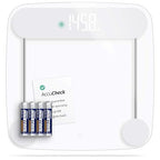 Greater Goods AccuCheck Digital Scale for Body Weight - Accurate Digital Bathroom Scale with High-Precision Sensors, Large Easy-to-Read Backlit Display, 400 lb Capacity, Auto Step-On (Clear)