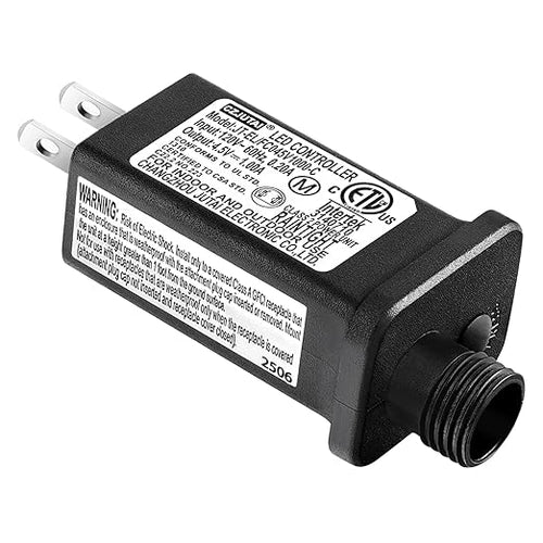 4.5V 1A LED Controller Model JT-EL/FC045V1000-C Class 2 Power Supply Replacement with 8 Lighting Modes and Memory for Christmas Light, LED String Light