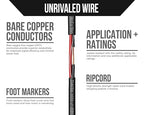 Voltive 12/2 Speaker Wire, Plenum CL3P, Black, 500ft - 12AWG, 2 Conductors, Stranded Oxygen-Free Copper, UL Listed - V-1214-1