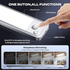 LUMIJOLI 2 Pack Under Cabinet Lighting Wireless 10inch LED Motion Sensor Magnetic Light 2200maAh Rechargeable Indoor Closet Lights for Kitchen, Stairs Cool White