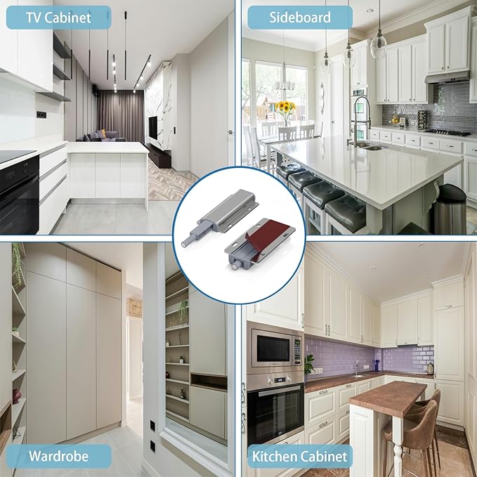 Magnetic Push to Open Door Latch 10 Pack Push Latch Push to Open Cabinet Hardware Magnetic Touch Latch for Closet Kitchen Doors Cabinets Drawers Wardrobes