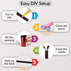 Rubber Bond TV Cord Hider Cable Protector - Strong Self Adhesive Wall Cord Cover Cable Hider - Low Profile Cable Management Wall Cord Concealer Cable Raceway (Dark Brown, 6 Feet)
