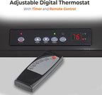 Comfort Zone 10,000W Hard-Wired Garage Heater – Industrial & Commercial Ceiling Mount, 240V Fan-Forced Heater with Remote, Digital Thermostat, Timer, 2 Heat Settings, Overheat Protection, Black